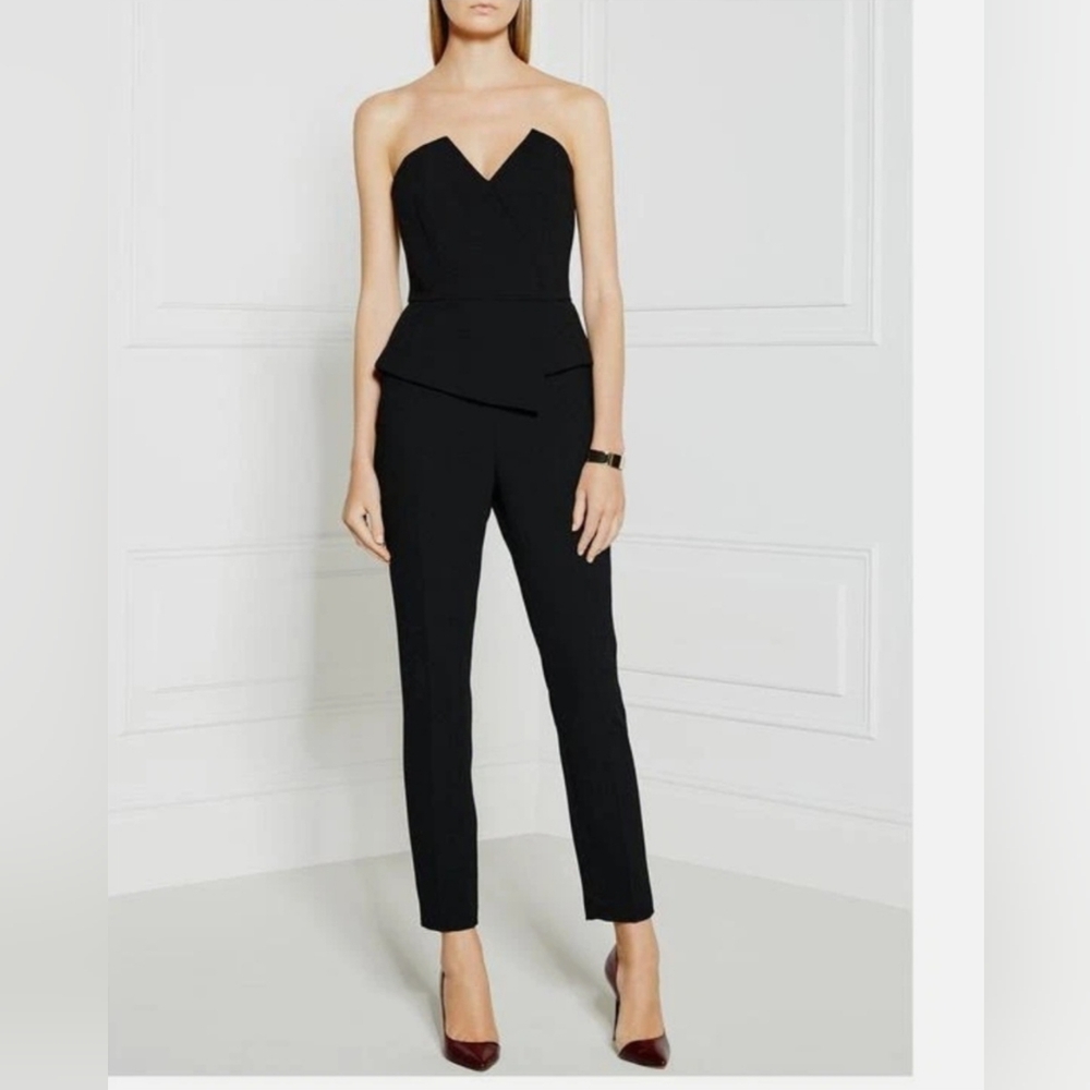 REISS  DILLON Structure Bustier Black Jumpsuit